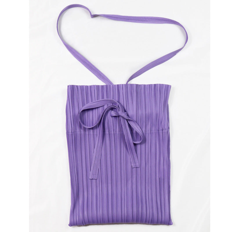 Special-Interest Design Bag Women's Shoulder Bag Personalized Portable Lace-up Bag