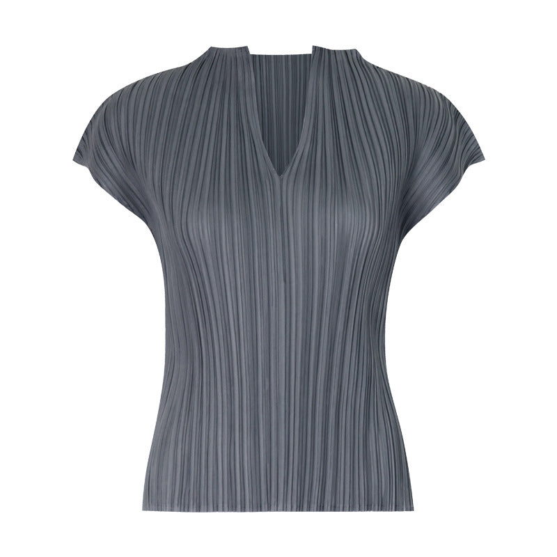 Solid Color Classic All-Match T-shirt for Women Basic Style Slim Fit Slimming V-Neckline Sleeveless Bottoming Top