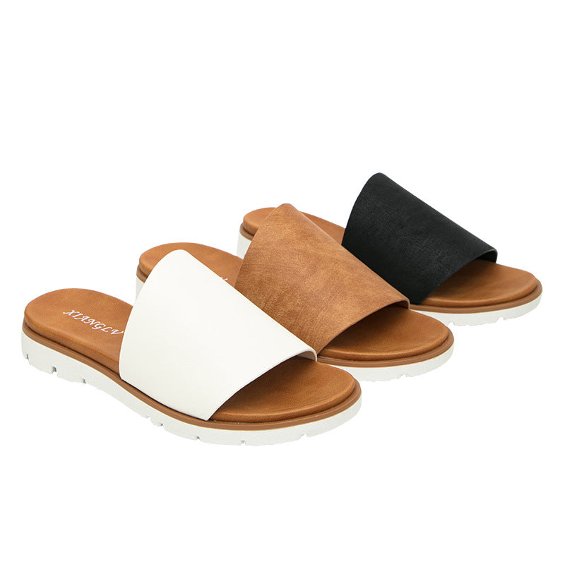 Platform Slippers Women's Summer Fashion Non-Slip Wedge Outdoor Slippers Women's Outer Wear