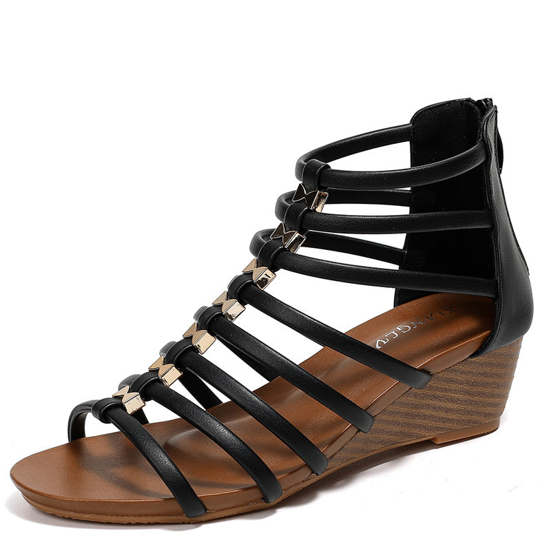 Women's Wedge Sandals with Casual Fashion Bohemian Seaside Vacation Roman Sandals
