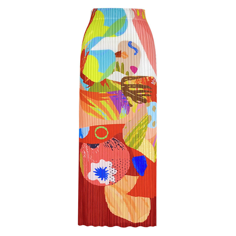 Women's Slimming Printed A- line Sheath Skirt Skirt