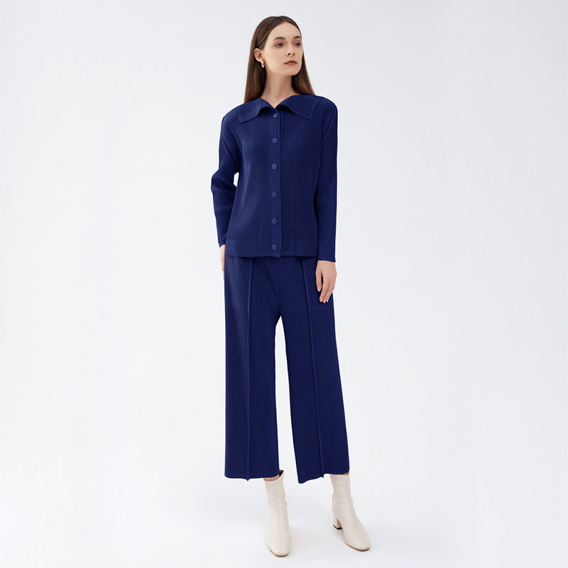Suit Women's Two-Piece Suit Slim Jacket Women's Baggy Straight Trousers Suit