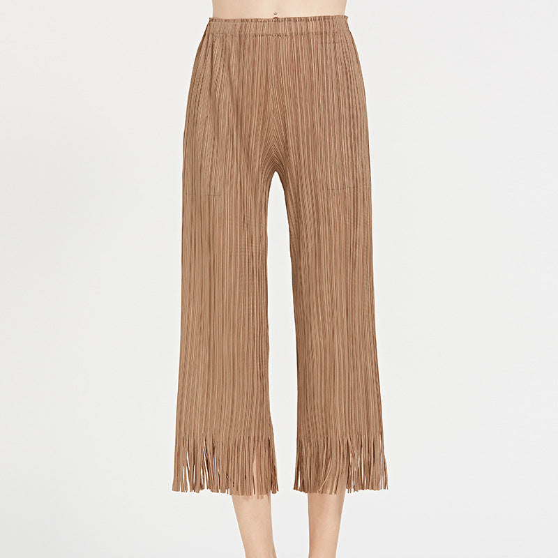 Tassel Pants All-Matching Comfortable Casual Straight Trousers Women