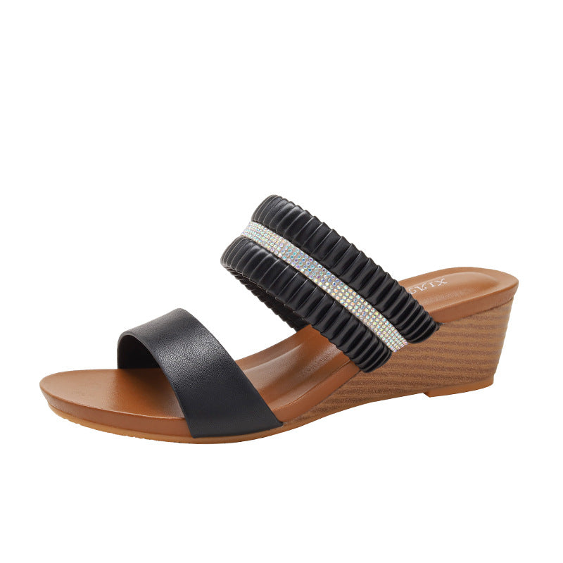 One-Strap Fashionable Women's Classy Shoes Comfortable Wedge Sandals