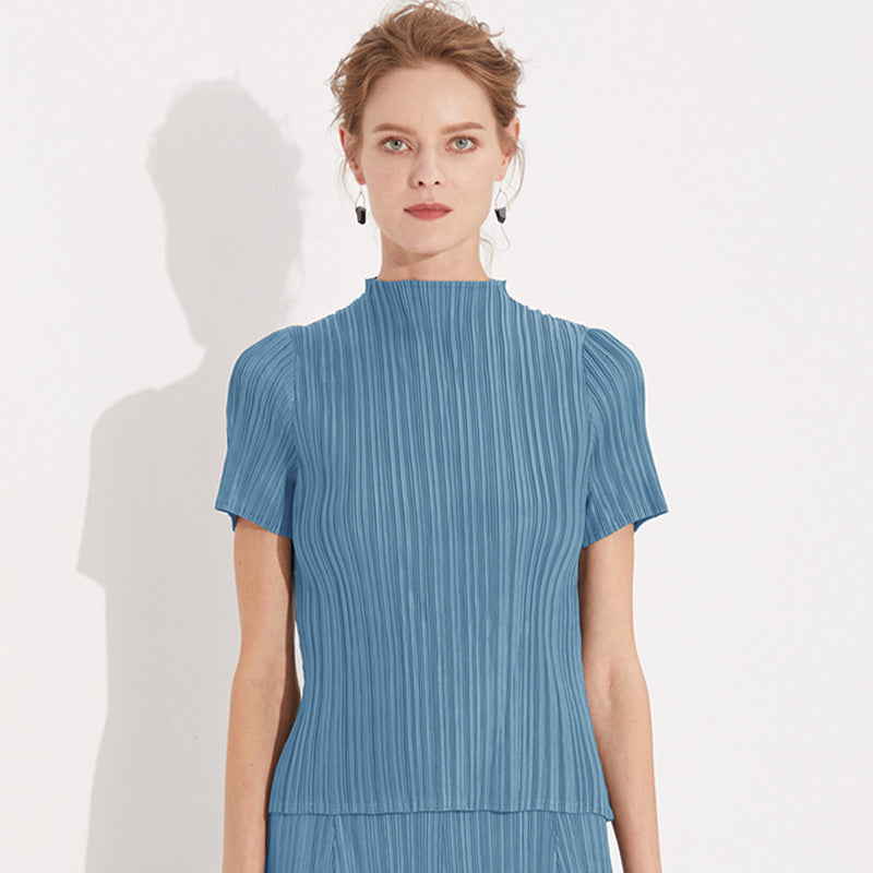 Women's Short-Sleeved Top Basic Style Casual Pure Color Comfort T-shirt