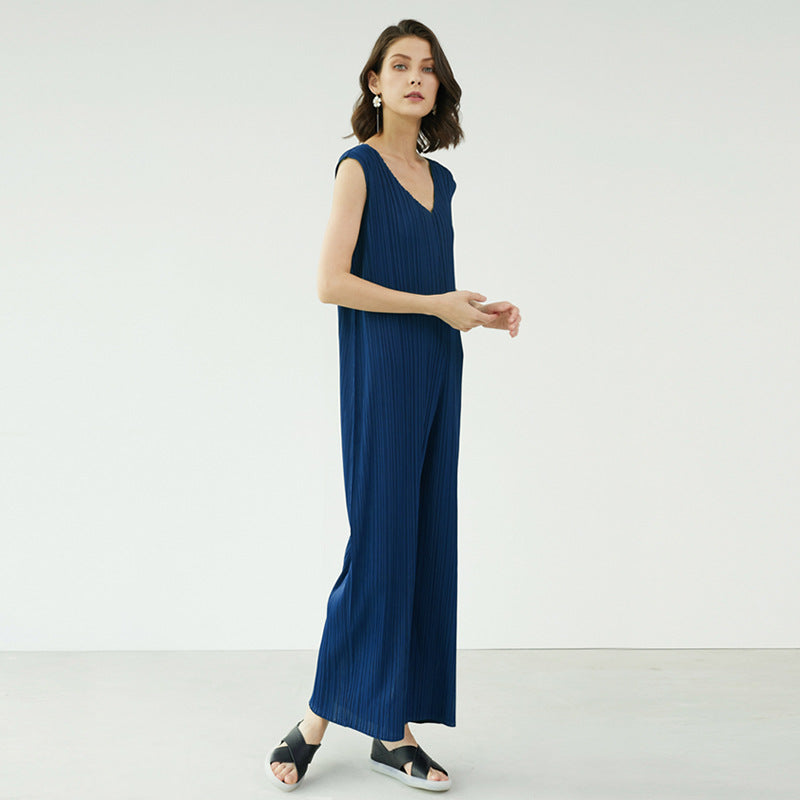 Summer Casual Loose Slimming Pullover Waist Anti-Aging Casual Jumpsuit in Stock Tide