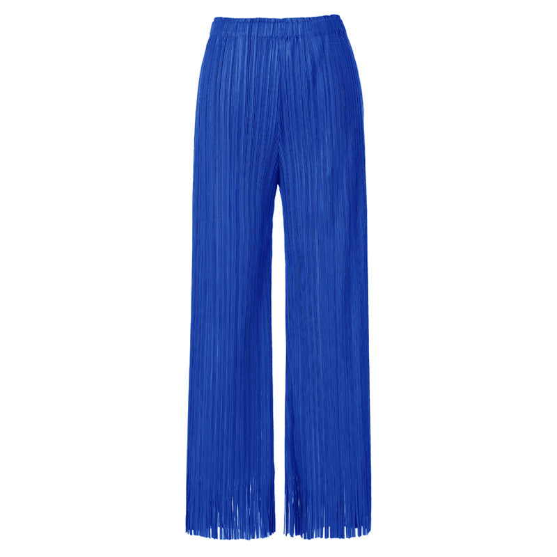 Tassel Pants All-Matching Comfortable Casual Straight Trousers Women