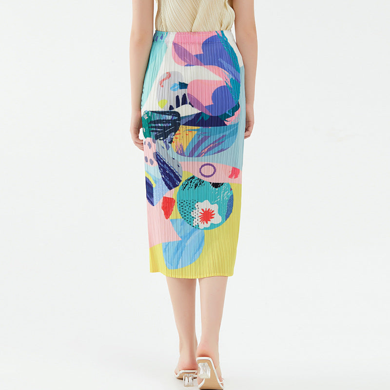 Women's Slimming Printed A- line Sheath Skirt Skirt