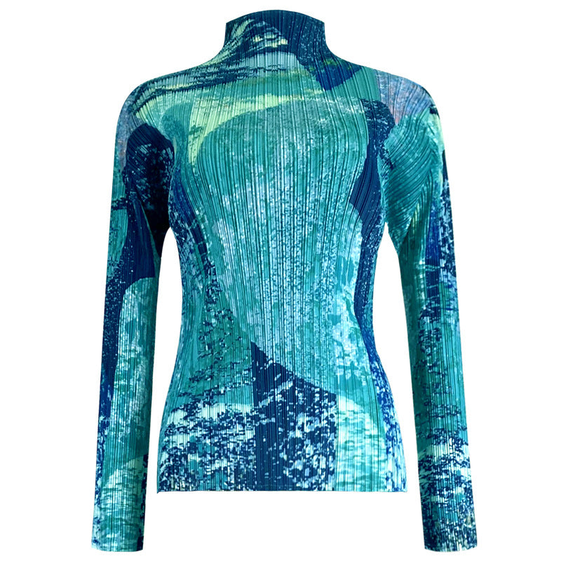 Suit Street Cool Pleated Long Sleeve Women's Loose Top Casual Pants Two-Piece Set