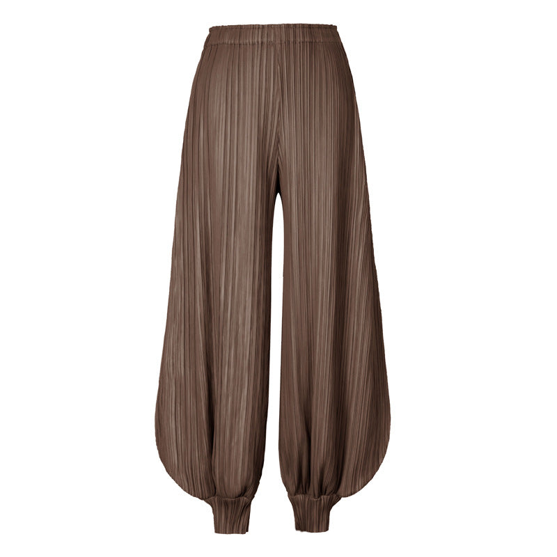 Solid Color Classic Bloomers Ankle-Tied Jasmine Pants Wide Leg Loose Women's Casual Pants