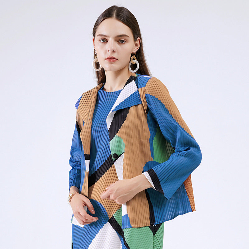 Women's Shirt Pleated plus Size Coat Dignified Casual Atmosphere All-Matching