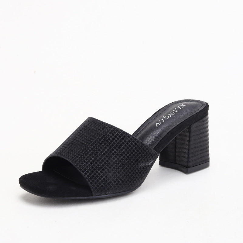 Slippers Flip-Flops Chunky Heel Sandals Sandals Sandals