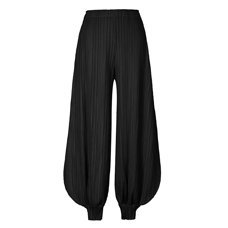 Solid Color Classic Bloomers Ankle-Tied Jasmine Pants Wide Leg Loose Women's Casual Pants
