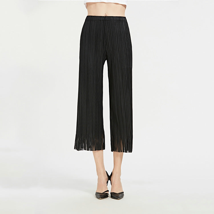 Tassel Pants All-Matching Comfortable Casual Straight Trousers Women