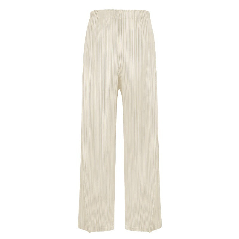 Solid Color Pants for Women Drooping Straight Casual Slimming Folding Pants Pants