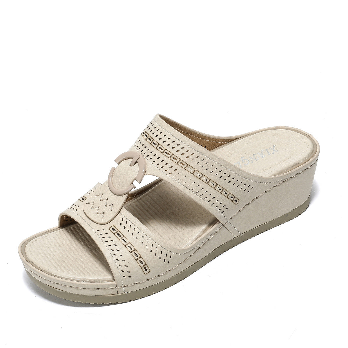 Hollow-out Wear-Resistant Sandals for Women Stitching Adhesive Wedge Platform Slippers for Women