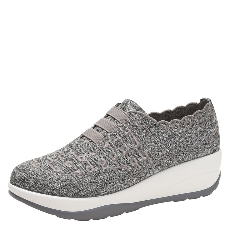 Fly Woven Mesh Slip-on Women's Shoes Season Soft Bottom Breathable Light Casual Shoes