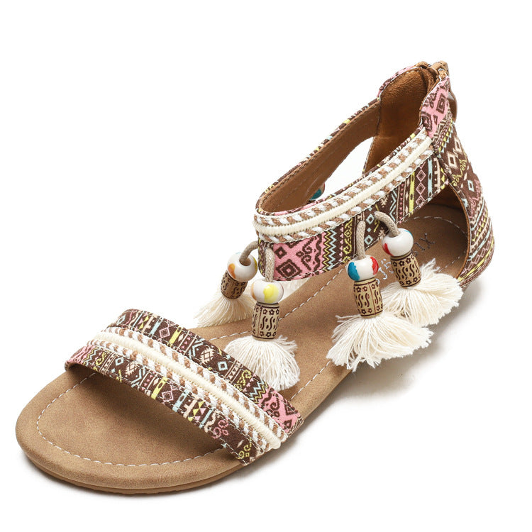 Bohemian Wedge Sandals Female Ethnic Open Toe