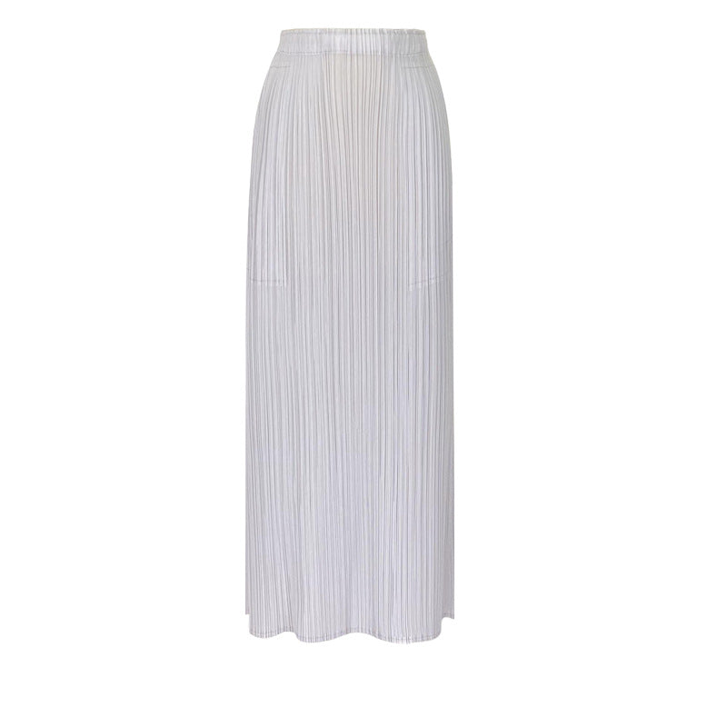 Straight A- line Skirt Loose Waist Back Slit Skirt Elegant Hip Skirt