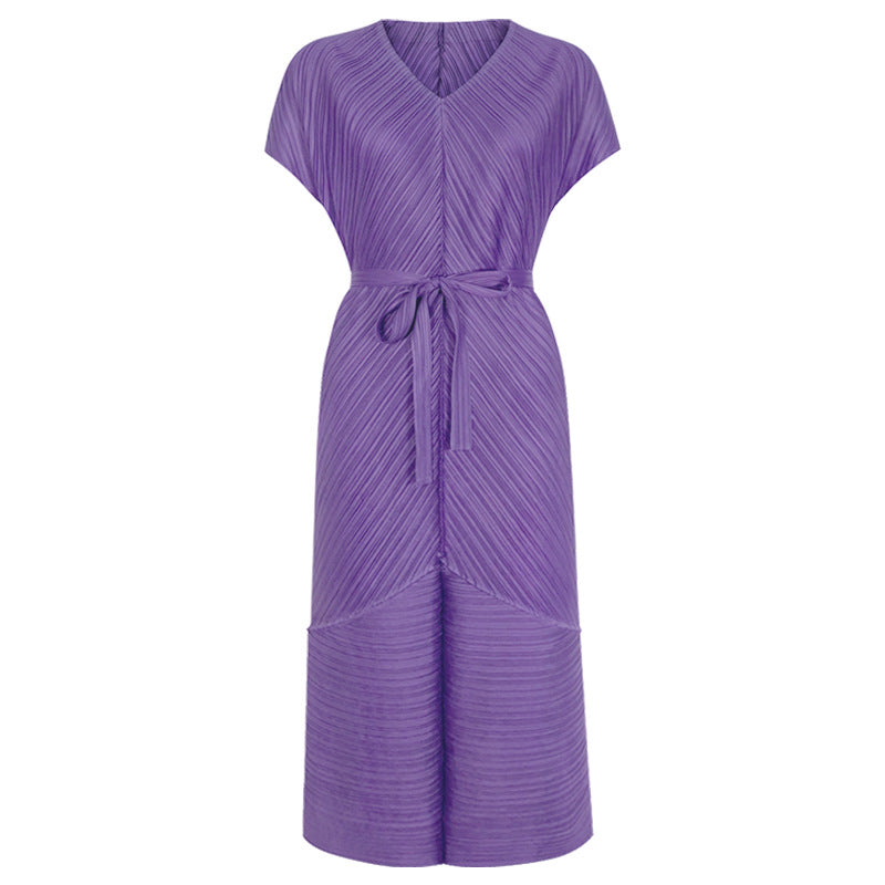 Slimming Waist-Tight Design Dress Women's V-neck Skirt