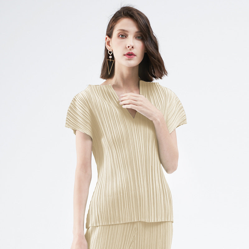 Solid Color Classic All-Match T-shirt for Women Basic Style Slim Fit Slimming V-Neckline Sleeveless Bottoming Top