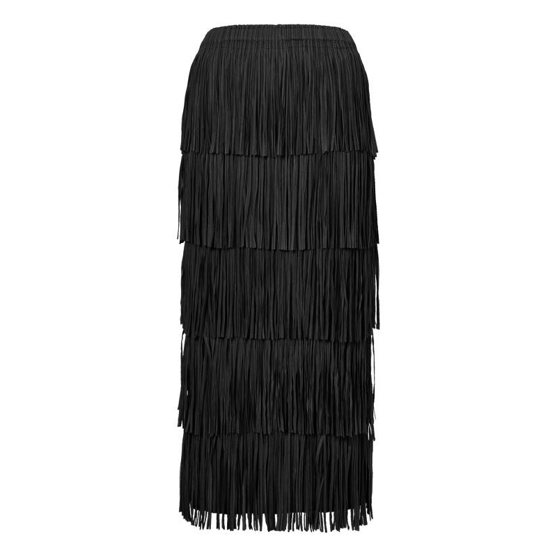 Tassel Suit Sleeveless Slim-Fit Vest Slimming Tassel Skirt