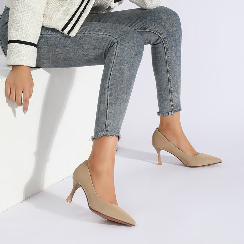 Fashionable Stylish Pointed Toe Pumps Professional Heel Shoes Commuter Not Tired Feet