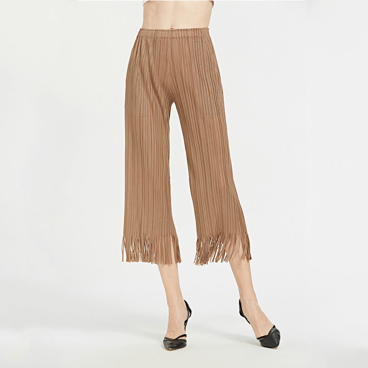 Tassel Pants All-Matching Comfortable Casual Straight Trousers Women
