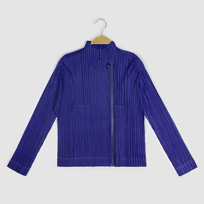 Special-Interest Design Short Coat Loose Slim Top Women's Zipper Style