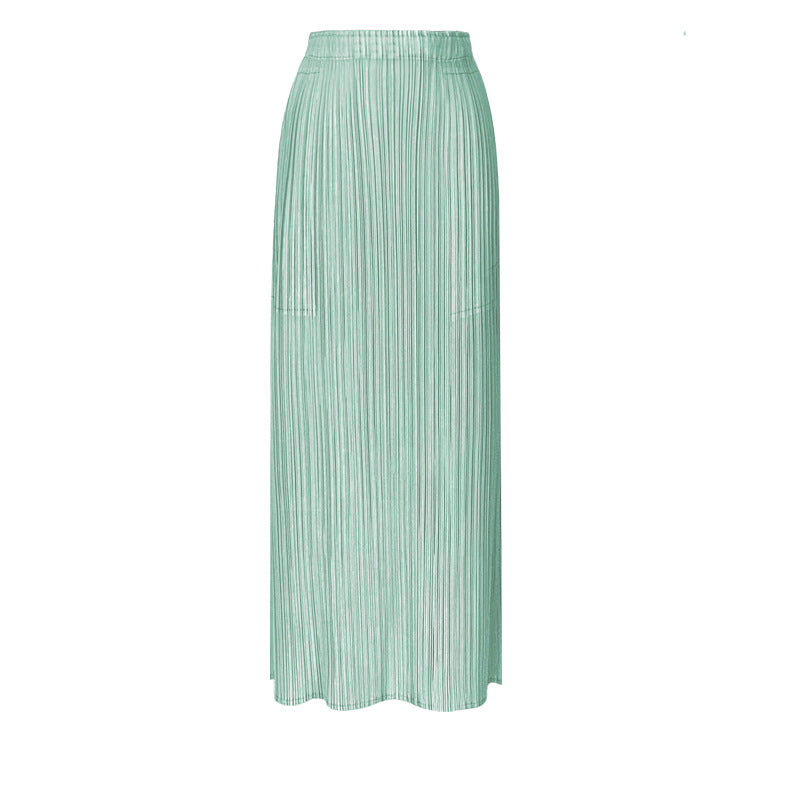 Straight A- line Skirt Loose Waist Back Slit Skirt Elegant Hip Skirt