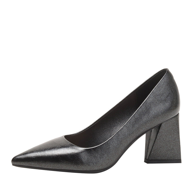 Chunky Heel Shoes Women's Career Interview Heel Shoes