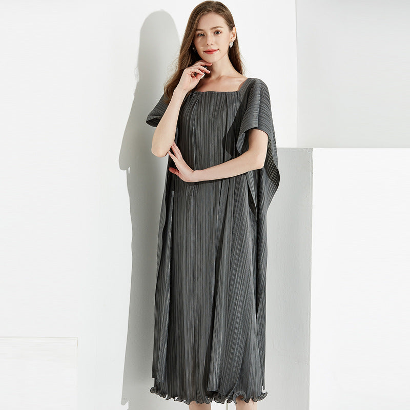 Waist-Tight Slimming Elegant Long Dress Heavy Industry Fake Two-Piece Ribbon Level Sense Dress Female