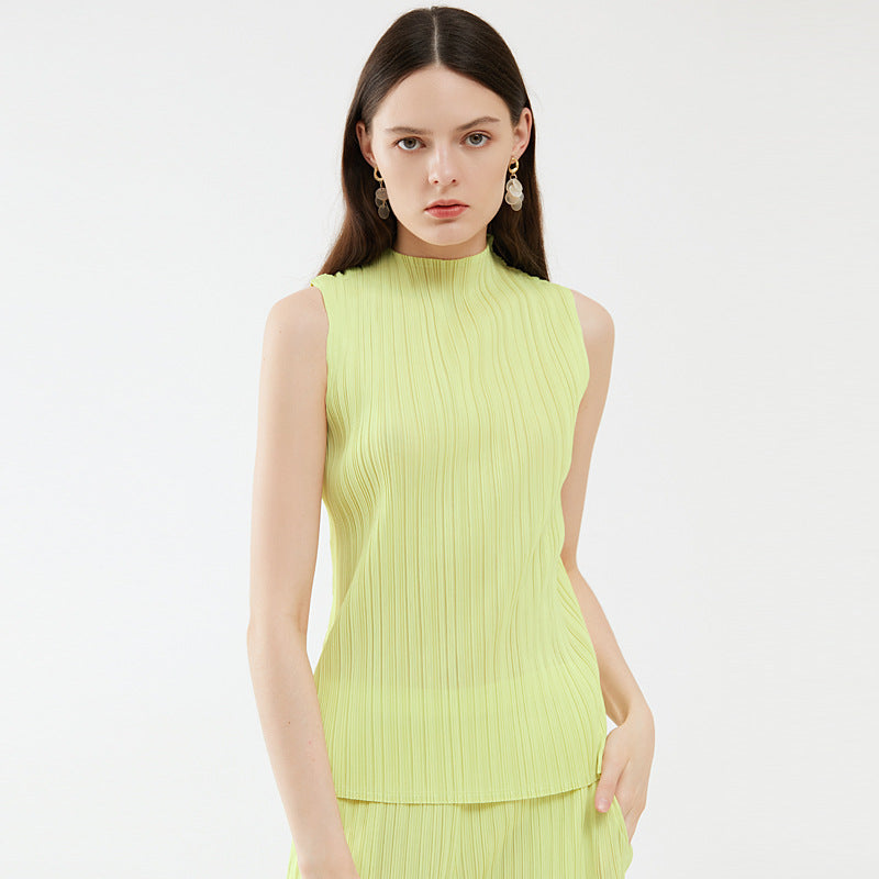 Slimming Sleeveless Collar Vest Basic All-Matching Top for Women