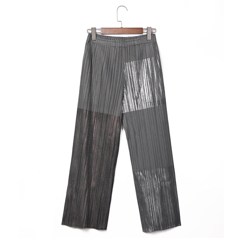 Trendy Pleated Thin Sleeveless Trousers Solid Color Loose Casual Direct Sales