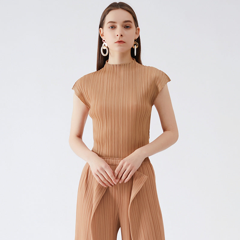 T-shirt Women's Slim Top Comfortable Basic Style Flying Sleeves Bottoming Top