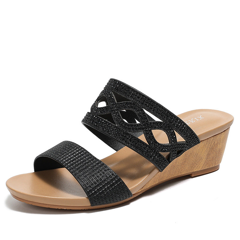 Wedge Slippers Women's Shoes Mom Shoes Outdoor Non-Slip Beach Roman Sandals