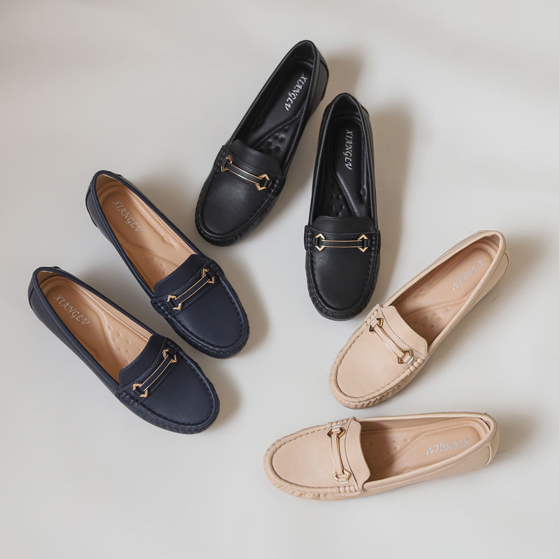 Extra Slip-on Flat Shoes Casual and Comfortable Doug Single-Layer Shoes Thick Sole Non-Slip