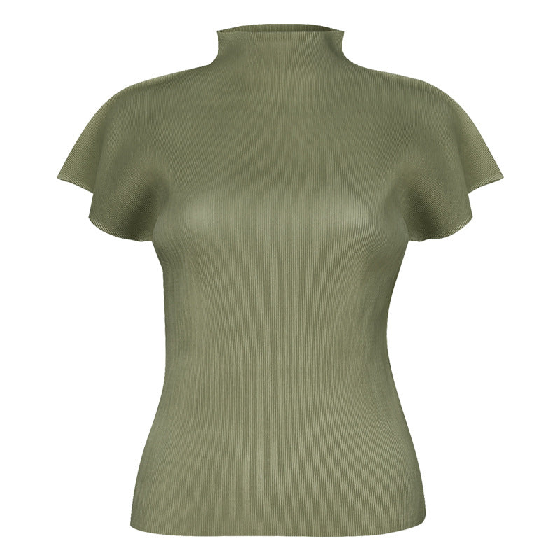 Simple Half Collar Slim T-shirt Women's All-Match Small Top Women's Vest