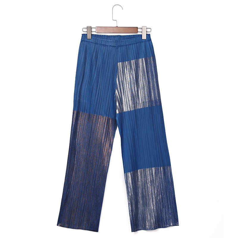 Trendy Pleated Thin Sleeveless Trousers Solid Color Loose Casual Direct Sales