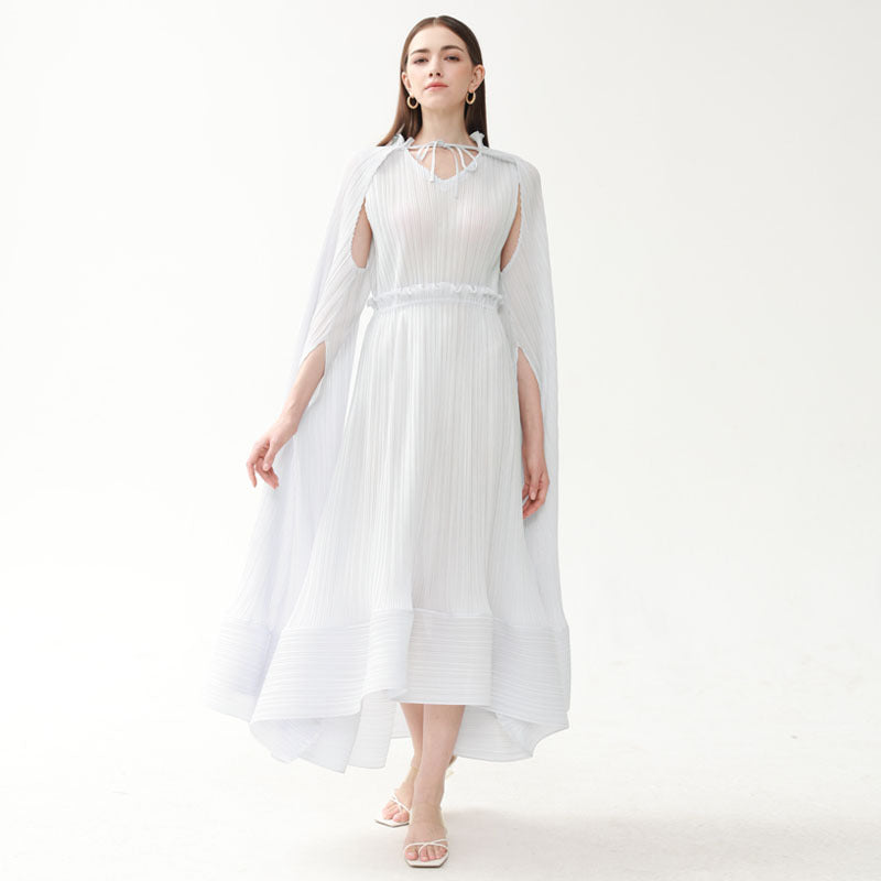 Super Large Dress Women's Autumn Solid Color Casual Loose Cloak Hanging Long Sleeve Large Swing Skirt Women