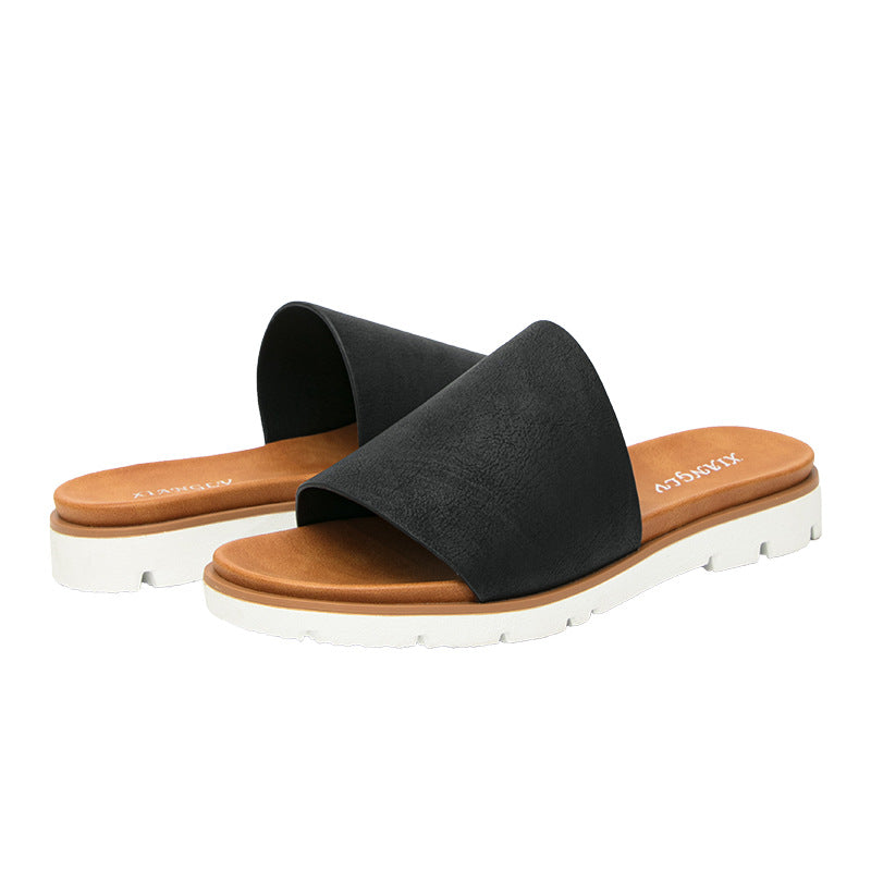 Platform Slippers Women's Summer Fashion Non-Slip Wedge Outdoor Slippers Women's Outer Wear