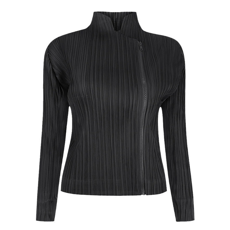 Special-Interest Design Short Coat Loose Slim Top Women's Zipper Style