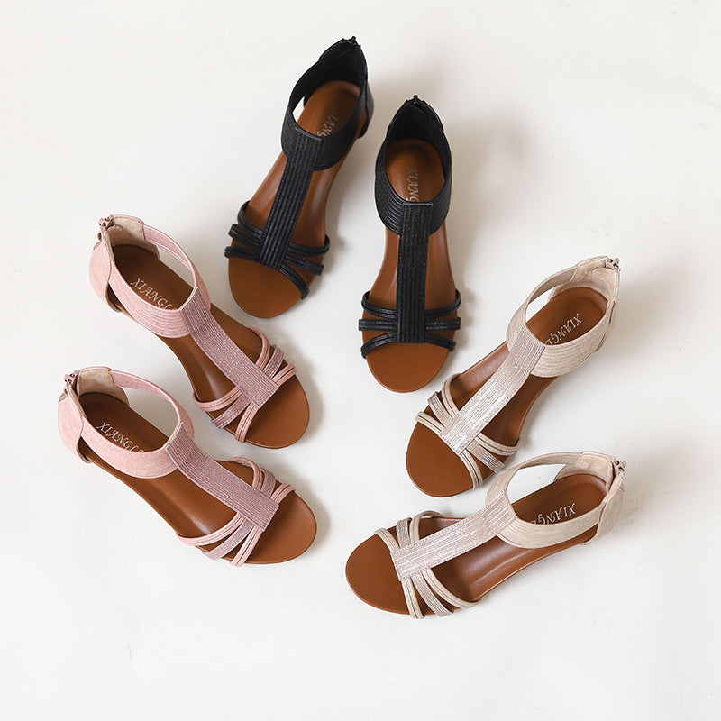 Wedge Sandals Women's Platform plus Size Women's Casual Soft-Soled Roman Sandals