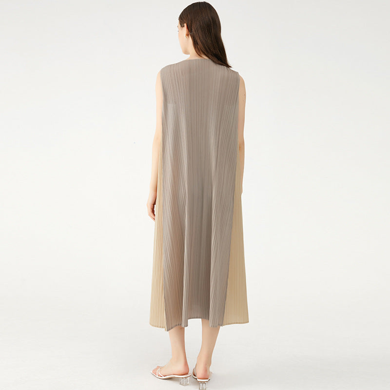 Solid Color Commute Slim-Fit Contrast Colors Dress Loose Slimming Dress Women