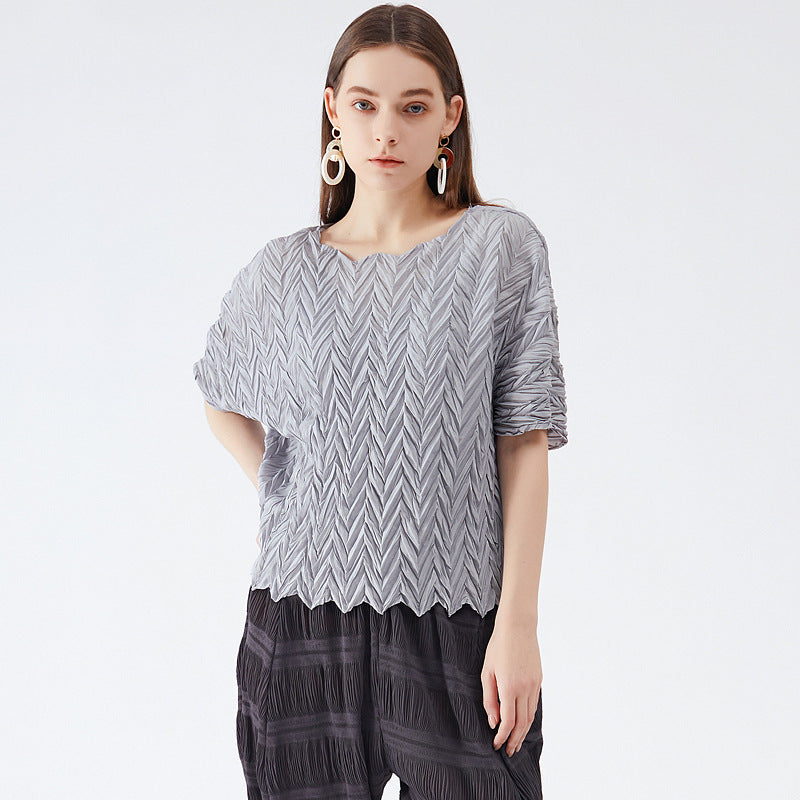 Summer Loose Wave Top T-shirt Women's Short-Sleeved Clothing Wholesale