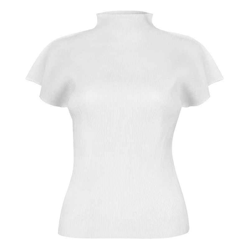 Simple Half Collar Slim T-shirt Women's All-Match Small Top Women's Vest