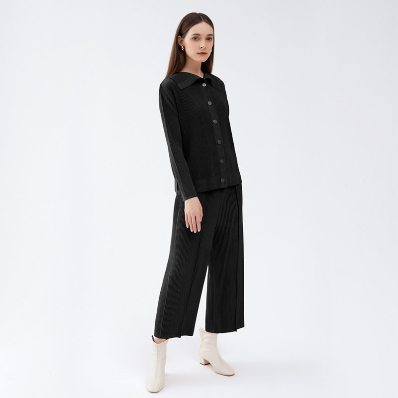 Suit Women's Two-Piece Suit Slim Jacket Women's Baggy Straight Trousers Suit