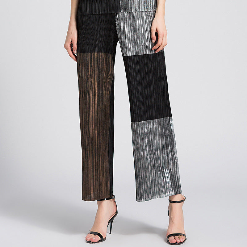 Trendy Pleated Thin Sleeveless Trousers Solid Color Loose Casual Direct Sales