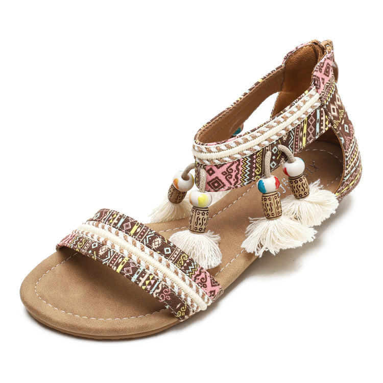 Bohemian Wedge Sandals Female Ethnic Open Toe