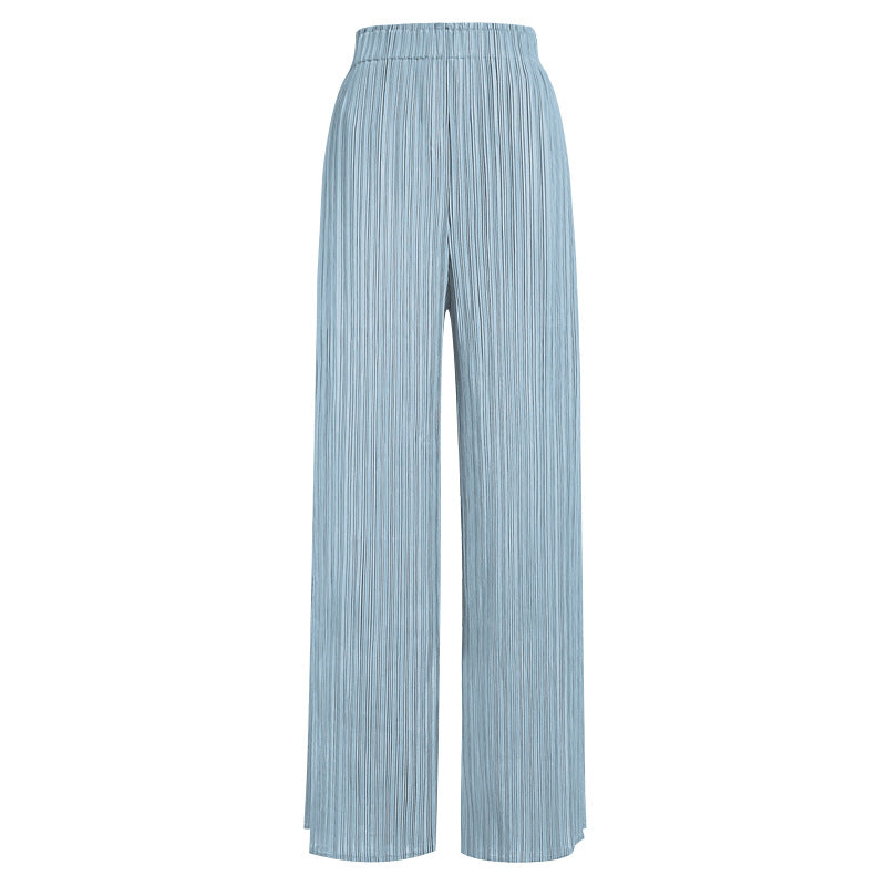 Split Wide Leg Pants Thin Loose Straight Casual Pants Women's Comfortable Cool Pants